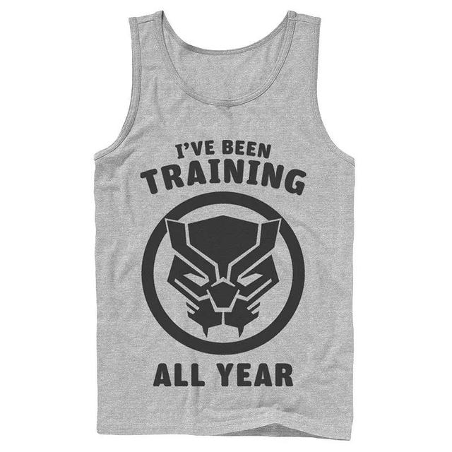 Mens Marvel Avengers Black Panther Training All Year Logo Tank Top, Boys Athletic Grey Product Image