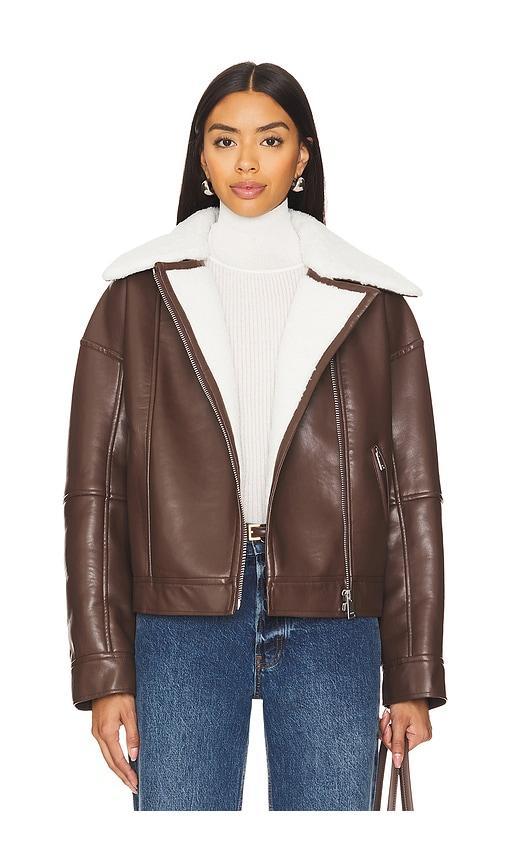 Nyx Faux Leather Sherpa Moto Jacket Product Image