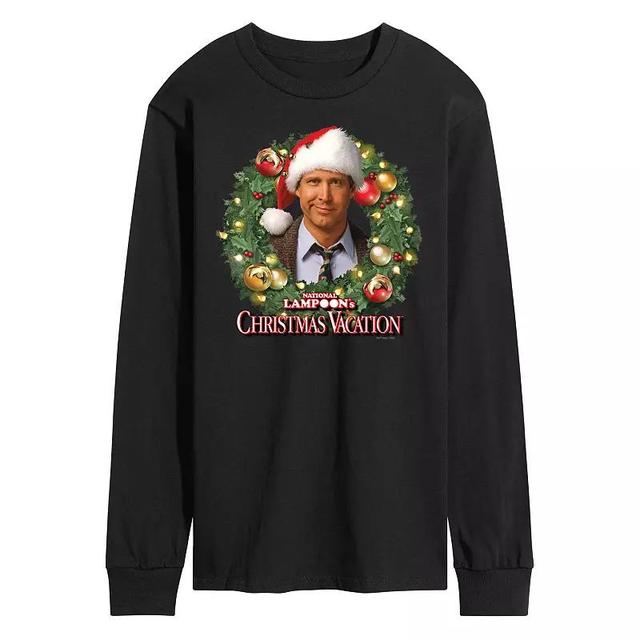 Mens National Lampoons Christmas Vacation Wreath Long Sleeve Graphic Tee Product Image