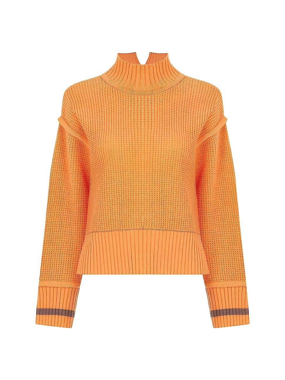 Womens Marigold Wool-Blend Waffle Sweater product image