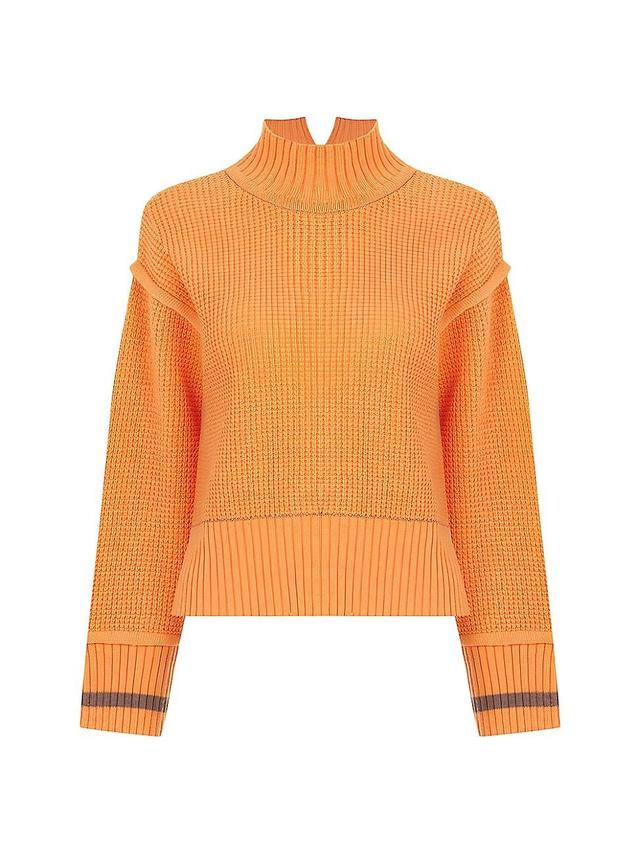 Womens Marigold Wool-Blend Waffle Sweater Product Image