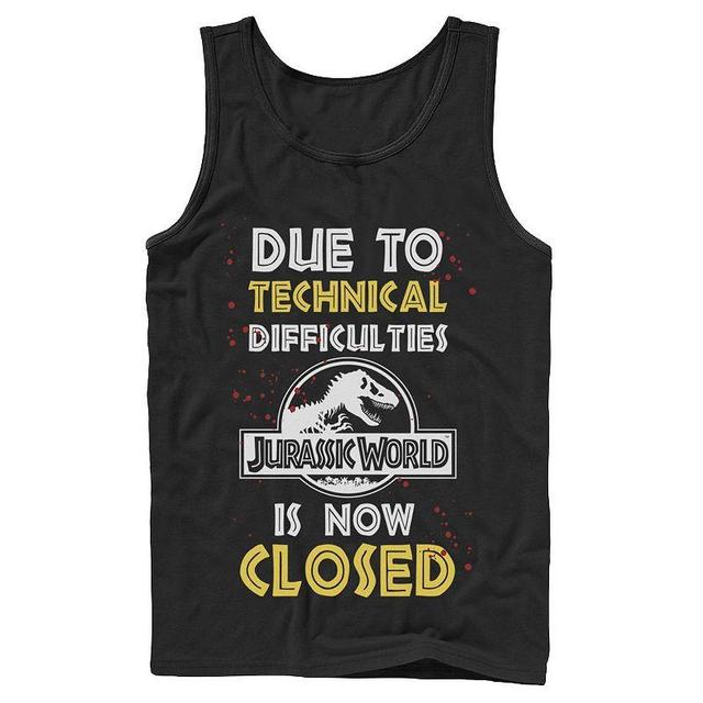 Mens Jurassic World The Park Is Closed Sign Tank Top Product Image