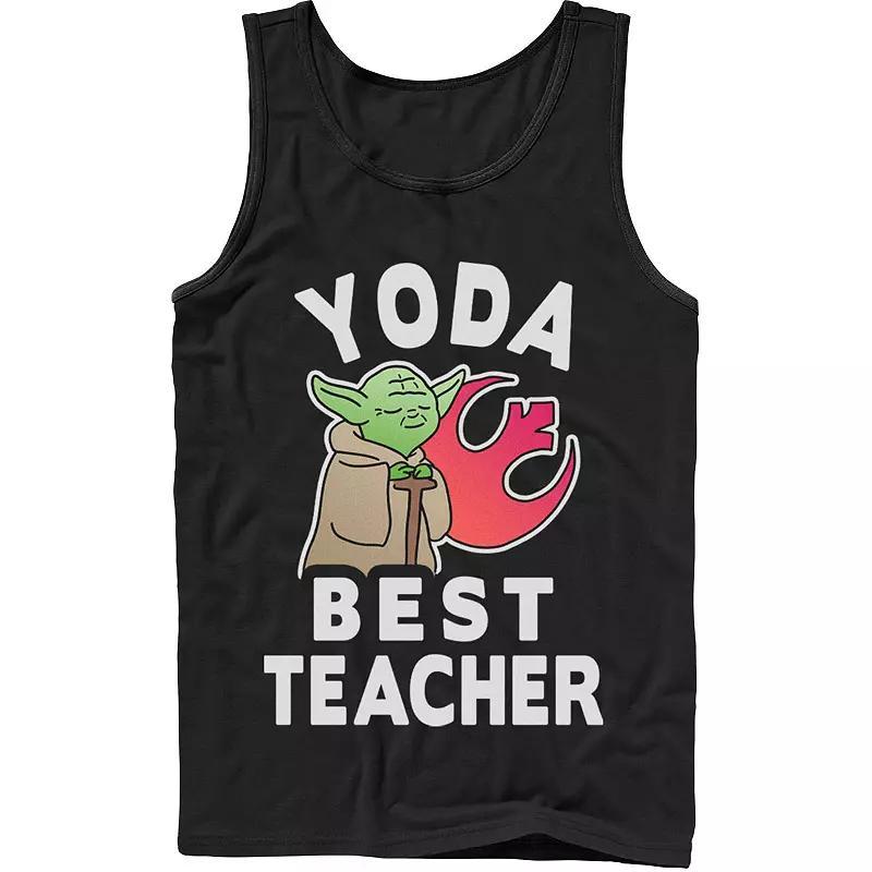 Mens Star Wars Yoda Best Teacher Rebel Logo Tank Product Image