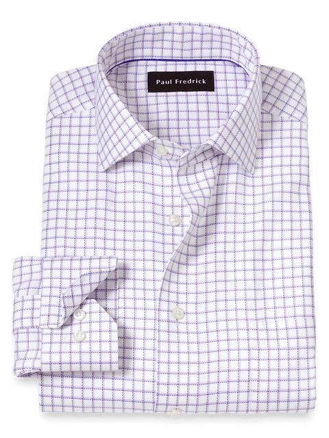 Comfort Stretch Non-Iron Check Dress Shirt - Purple Product Image