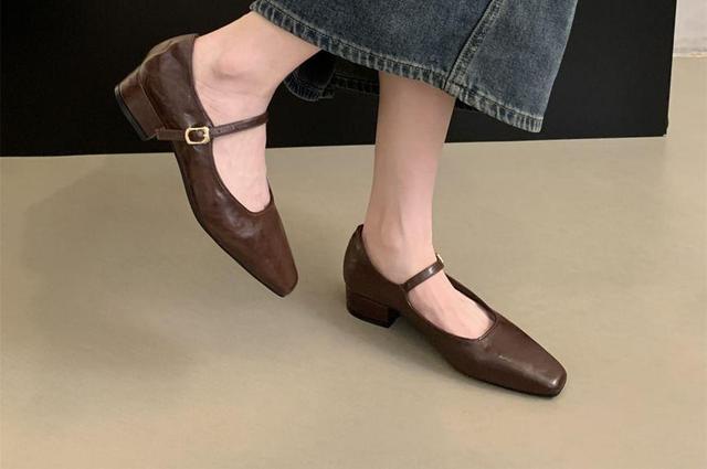 Block-Heel Mary Jane Flats Product Image