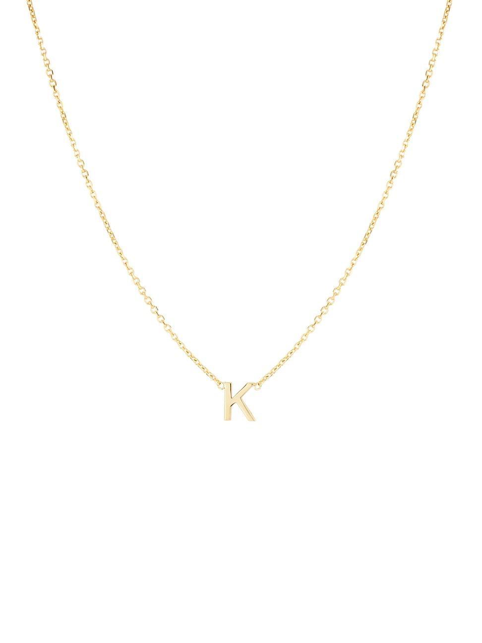 Womens 14K Yellow Gold Initial Pendant Necklace Product Image