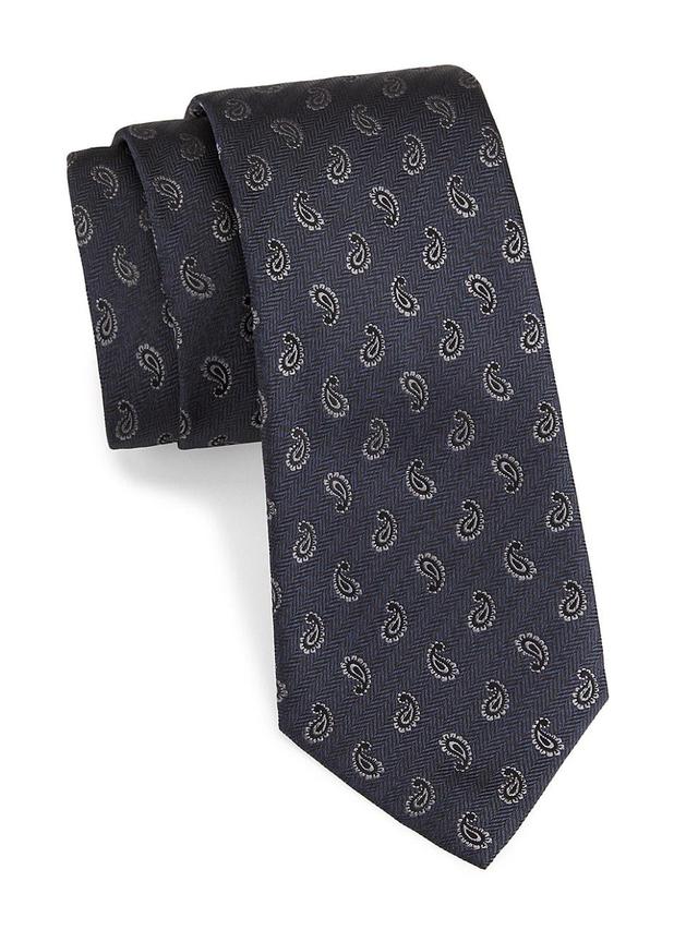 Mens Textured Paisley Silk Tie Product Image