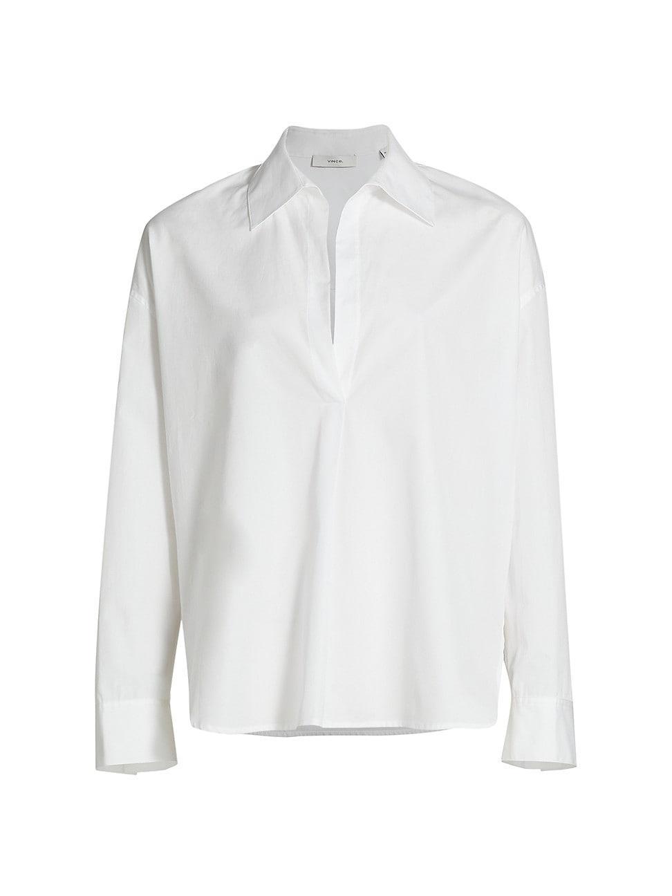 Womens Half Placket Cotton Shirt Product Image