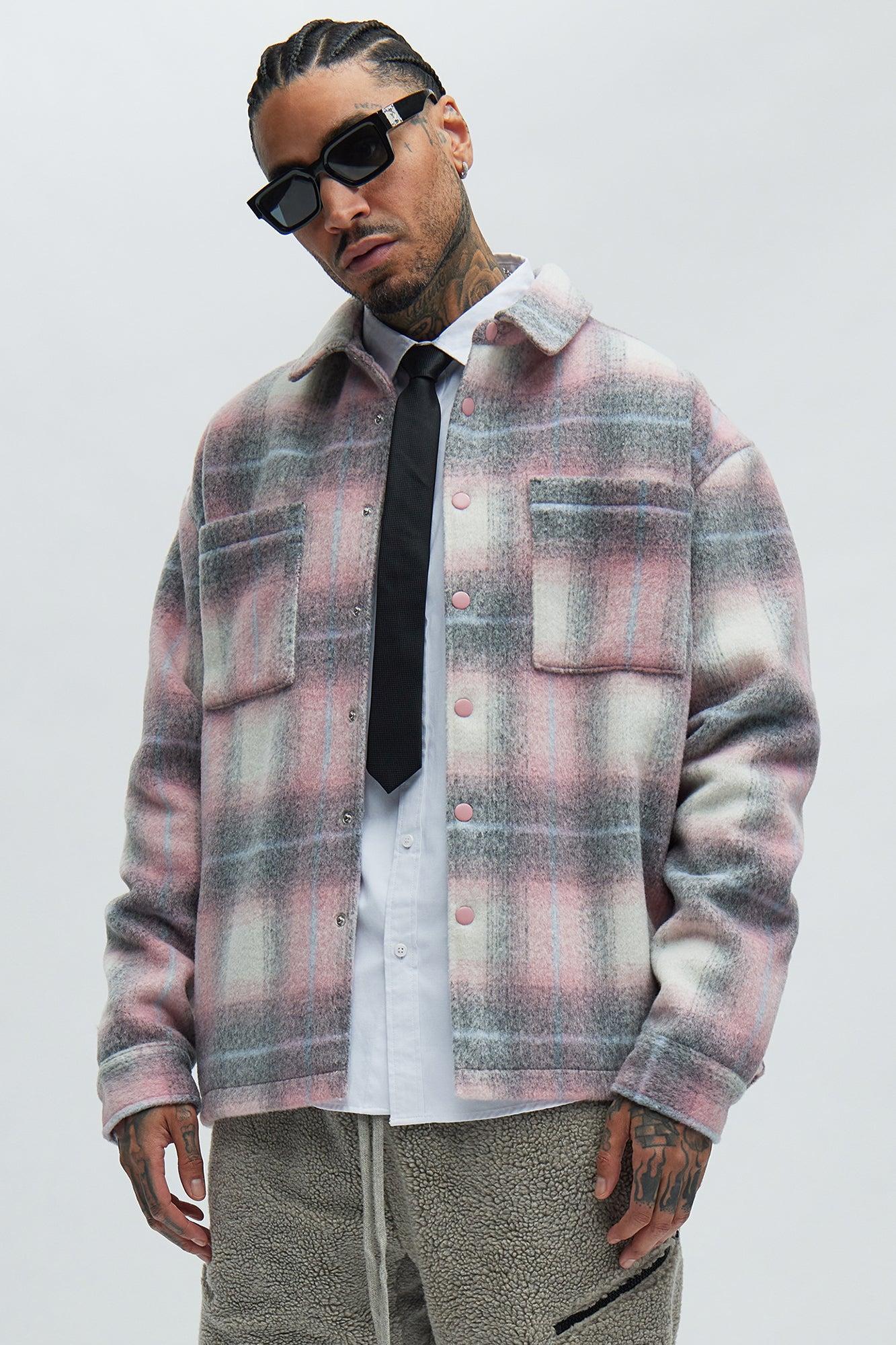 Quartzite Mohair Oversized Shirt - Pink/combo Product Image