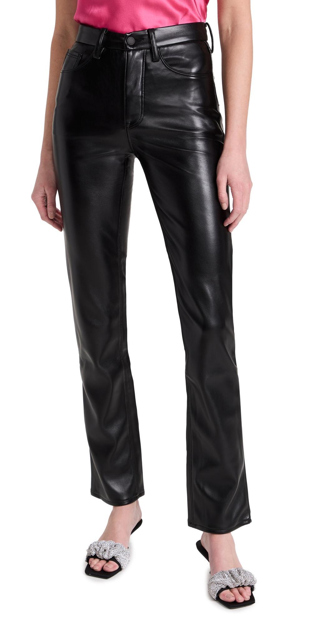 Womens Good Icon Vegan Leather Pants | Black, Size 2 | Good American by Khlo Kardashian Product Image