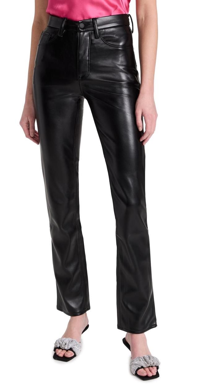 Womens Good Icon Vegan Leather Pants | Black, Size 2 | Good American by Khlo Kardashian Product Image