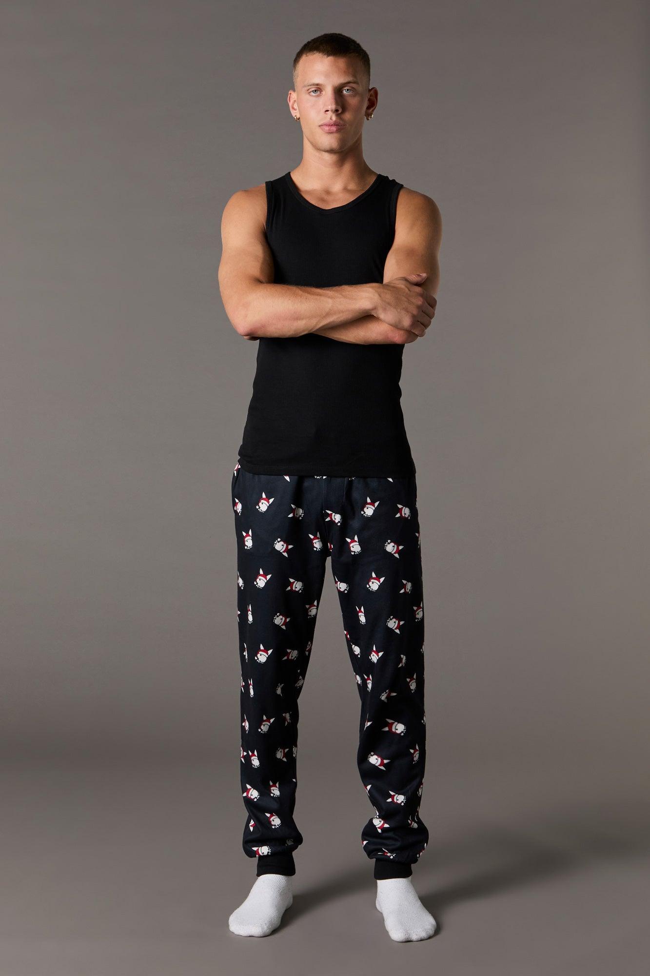 Playboy Print Christmas Pajama Jogger Male Product Image