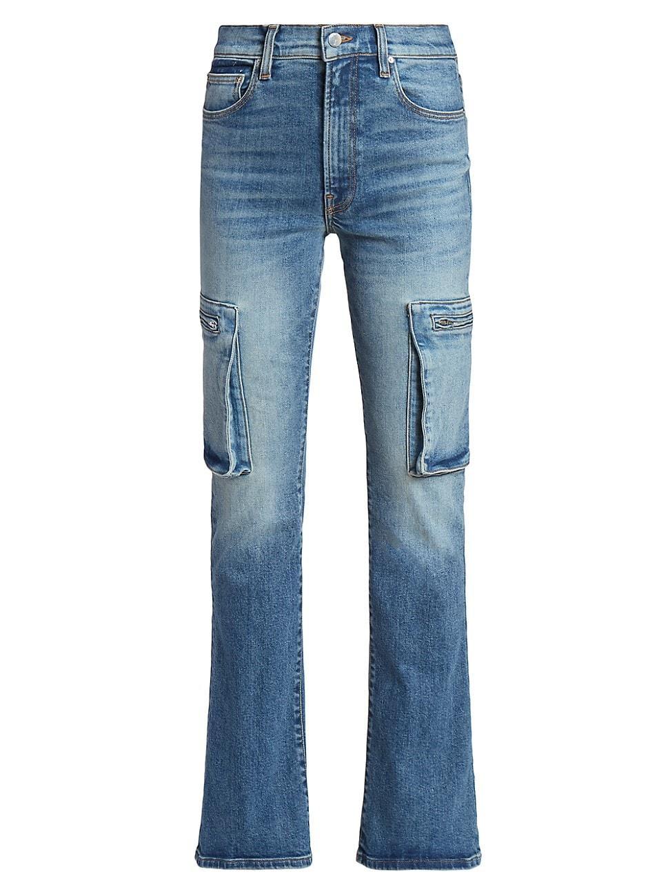 Womens Cargo Flare Jeans Product Image