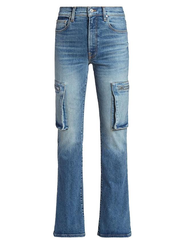 Womens Cargo Flare Jeans Product Image