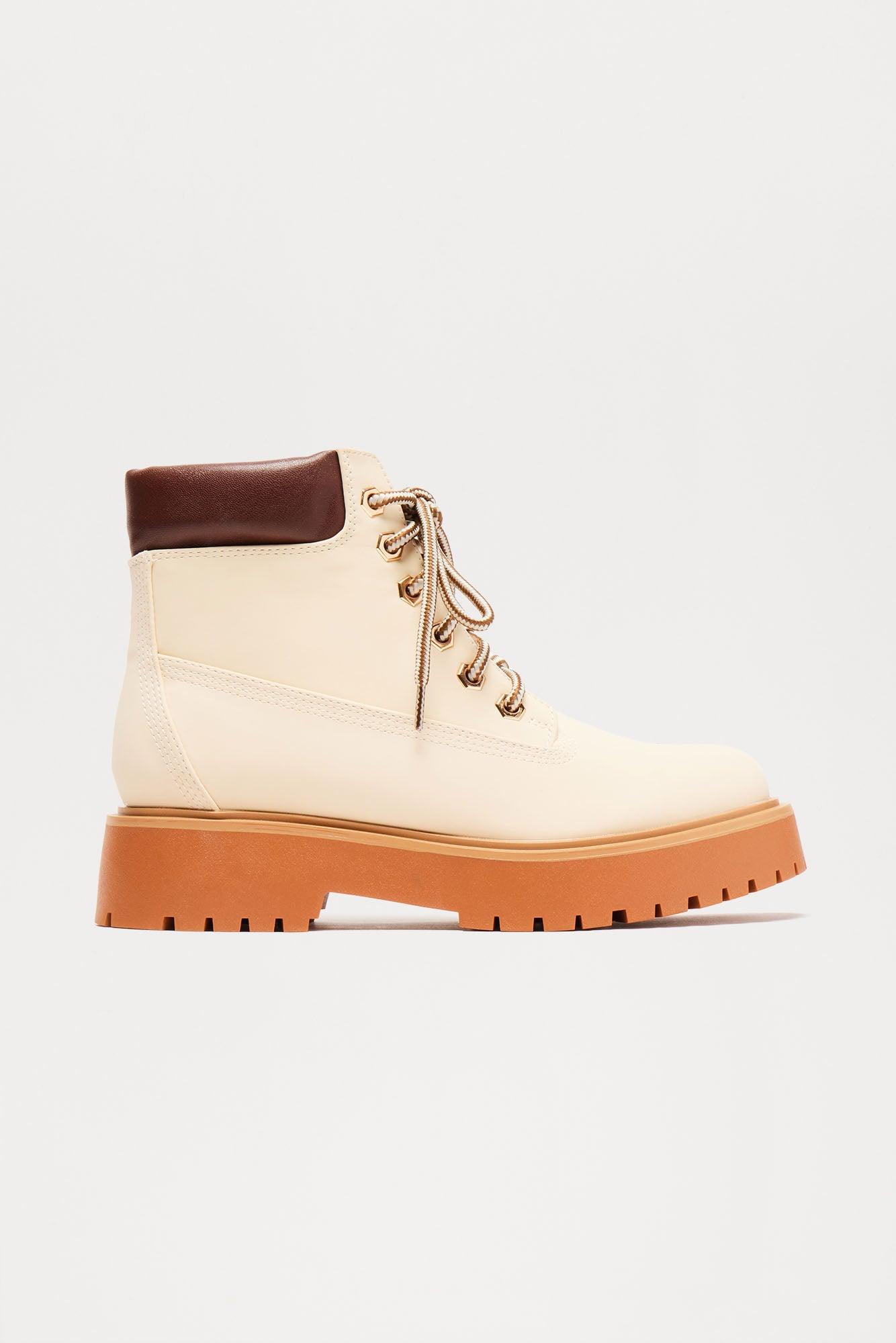 Luca Lace Up Booties - Cream product image