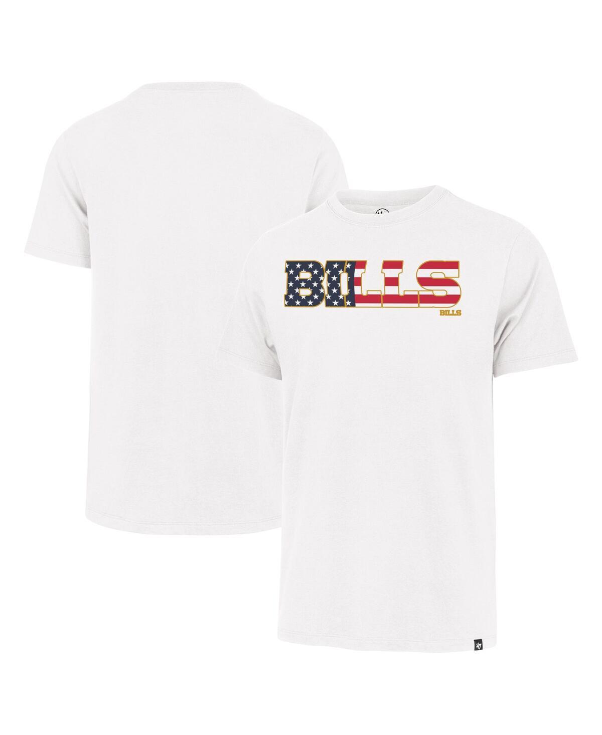 47 Brand Mens White Buffalo Bills Flag Script Franklin T-Shirt Product Image