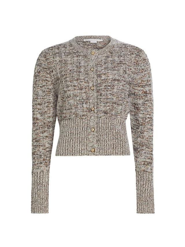 Womens Wool-Blend Marled Cardigan Product Image