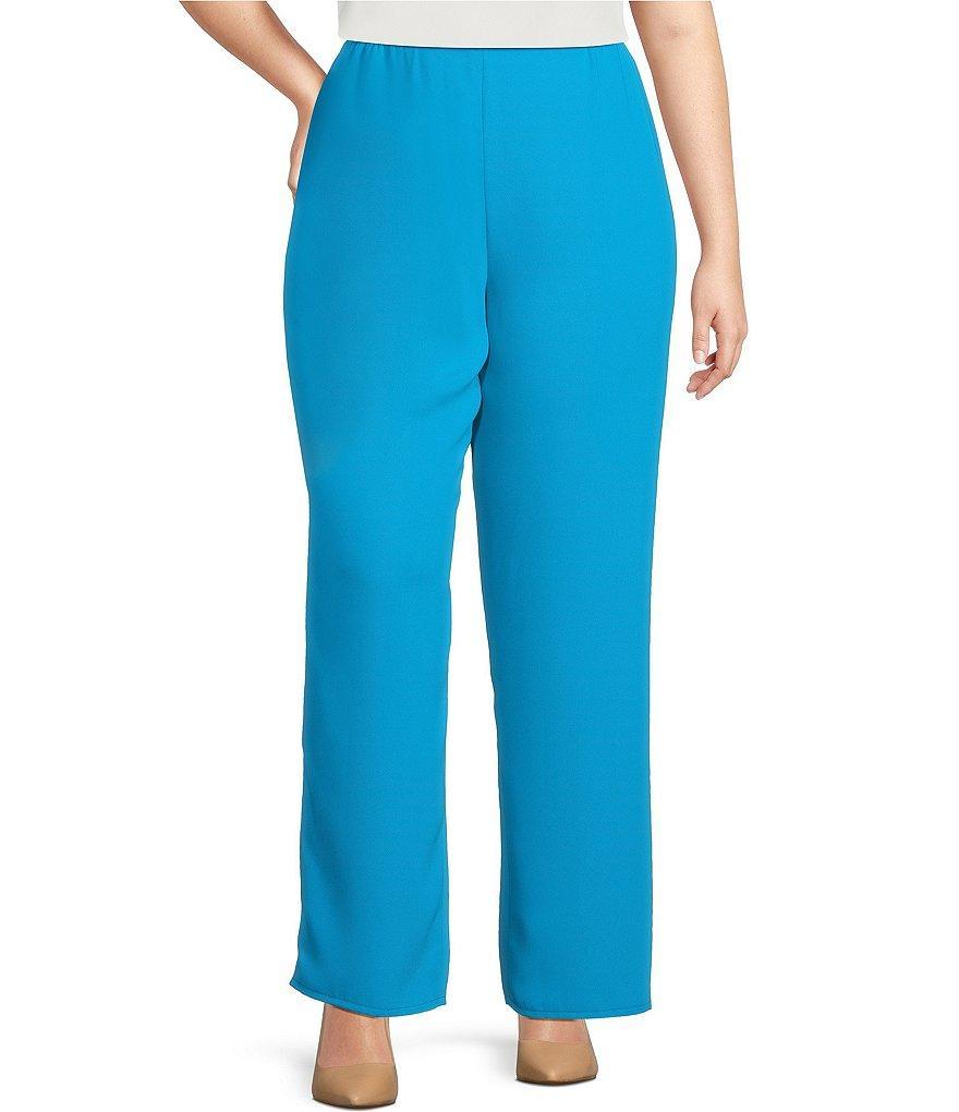 Caroline Rose Plus Size Matte Crepe Pull-On Straight Leg Pants Product Image