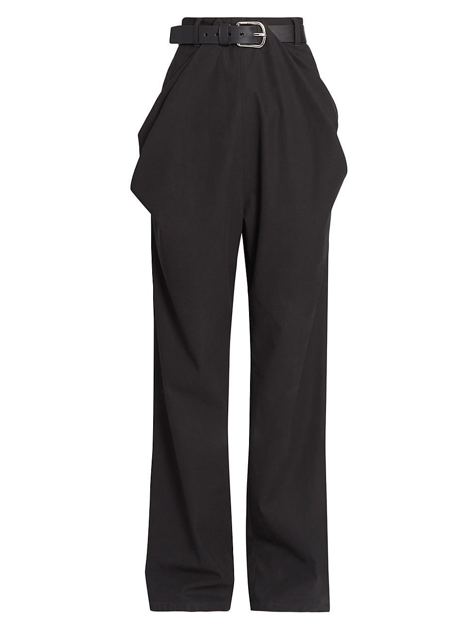 Womens Draped Straight-Leg Trousers Product Image