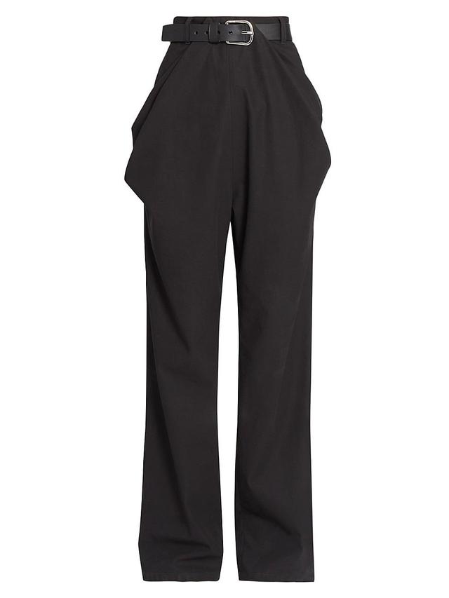 Womens Draped Straight-Leg Trousers Product Image