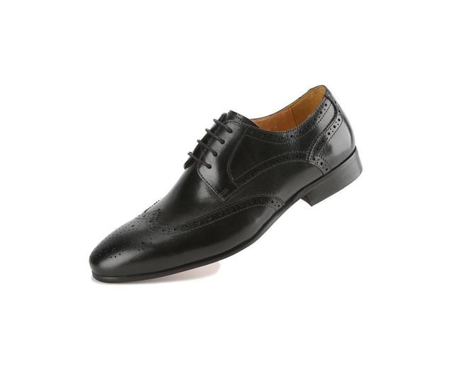 Gino Vitale Mens Handcrafted Genuine Leather Brogue Wingtip Medallion Dress Shoe Product Image