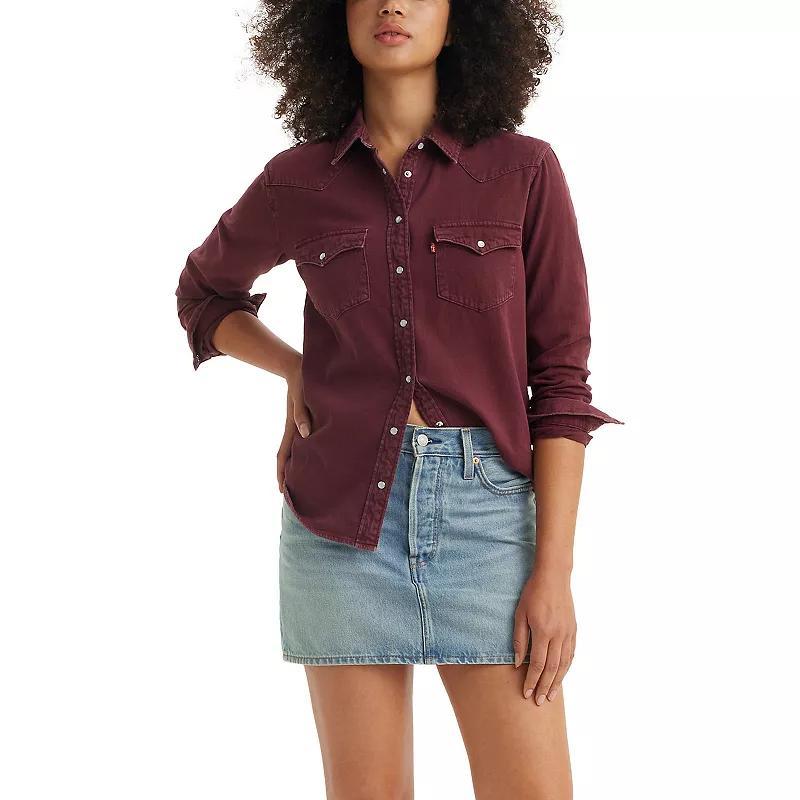 Levis Womens Long Sleeve Ultimate Western Button-Down Shirt - Windsor Wine Product Image