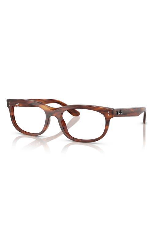 RAY BAN Ray-ban 54mm Pillow Optical Glasses In Striped Havana Product Image