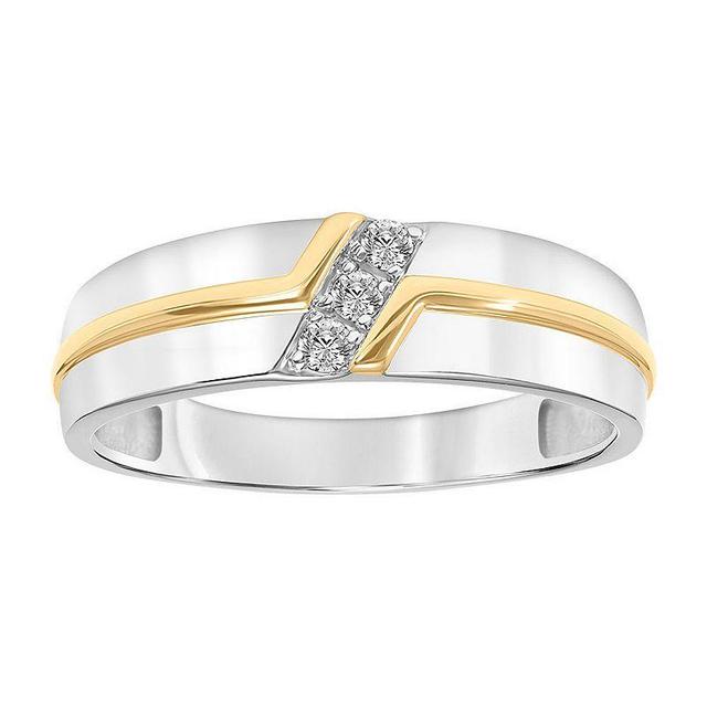 Mens AXL 18k Gold-Plated Silver Accents 1/10 Carat T.W. Diamond Band Multicolor Product Image