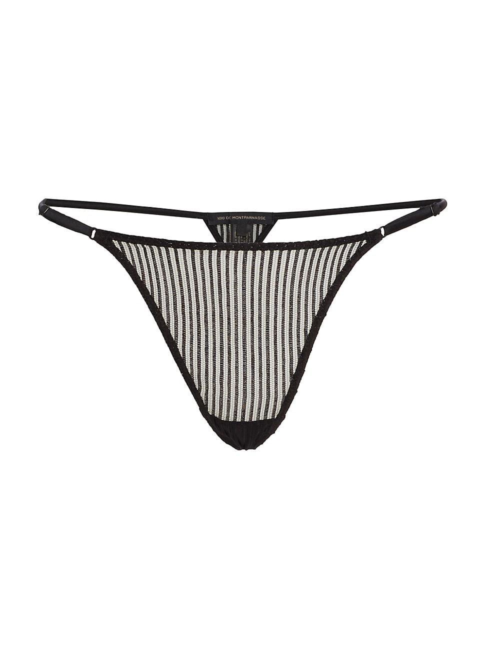 Womens Sheer Striped G-String Thong Product Image