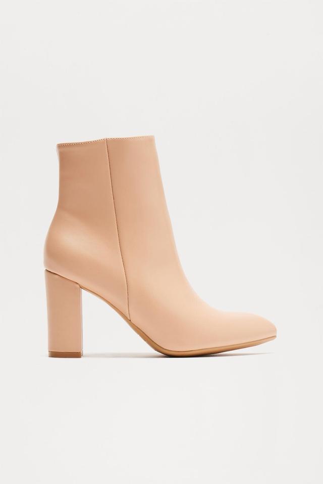 Niles Heeled Booties - Beige Product Image