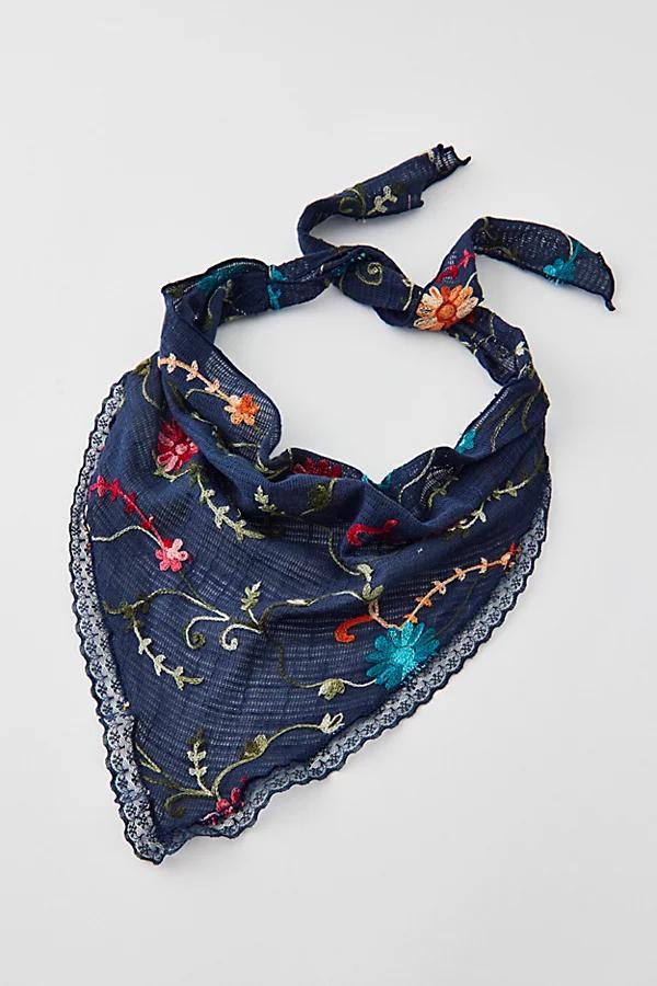 Embroidered Floral Headscarf Womens at Urban Outfitters Product Image