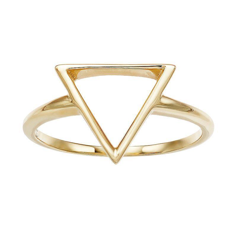 Sechic 14k Gold Open Triangle Ring, Womens Product Image