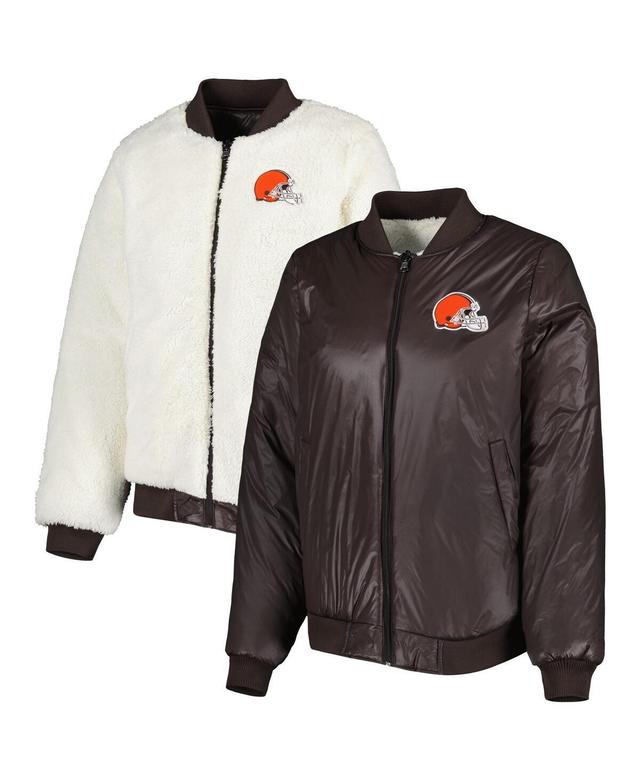 Womens G-III 4Her by Carl Banks Oatmeal/Brown Cleveland Browns Switchback Reversible Full-Zip Jacket Product Image