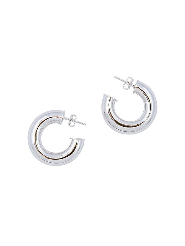 Womens Rhodium-Plated Hoop Earrings Product Image