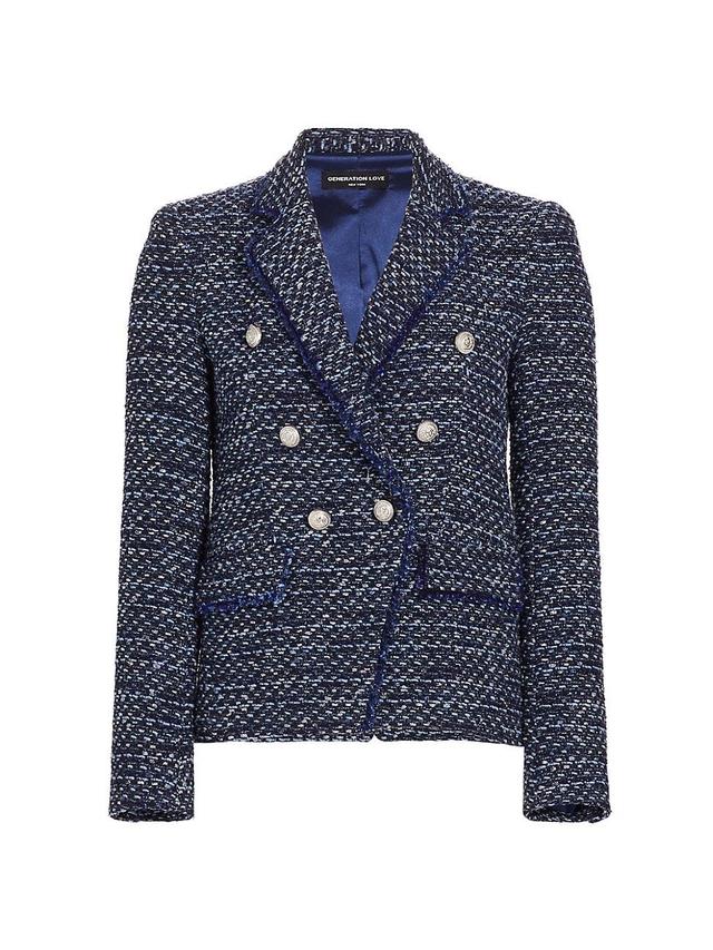 Womens Eliza Cotton-Blend Tweed Blazer Product Image