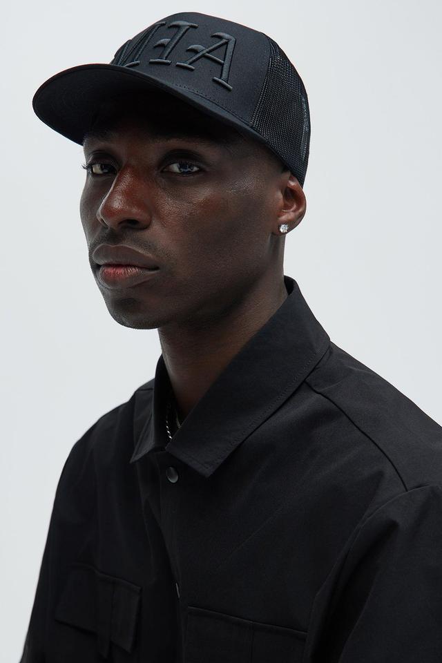 Miami Twill Trucker Hat - Black/Black Product Image