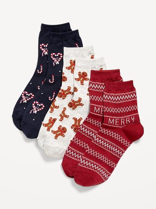 Novelty Quarter Crew Socks 3-Pack Product Image