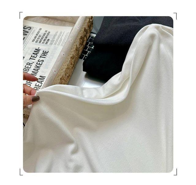 Long-Sleeve One-Shoulder Plain Tee Product Image