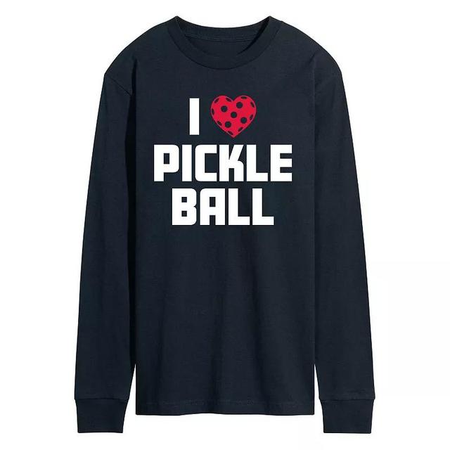 Mens I Love Pickleball Tee Blue Product Image