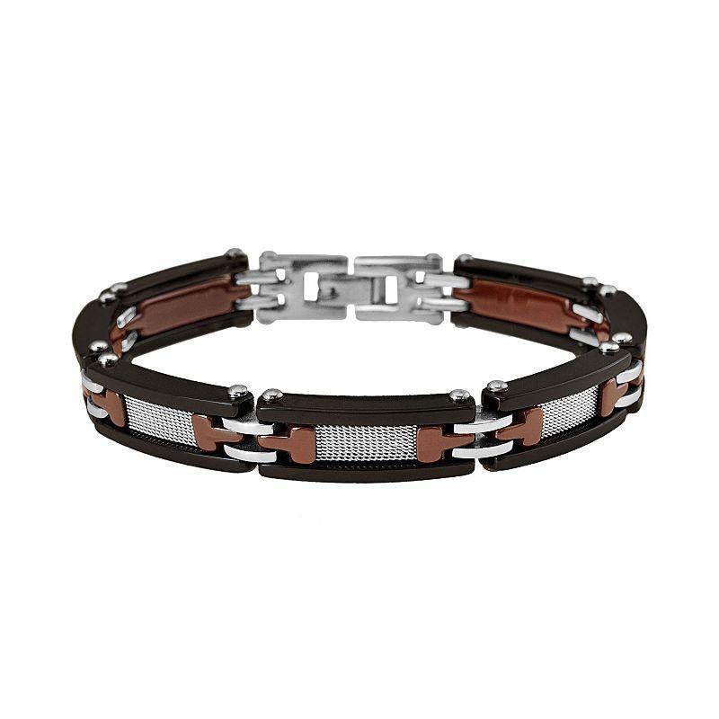 Black and Brown Ceramic and Stainless Steel Bracelet - Men, Mens Multicolor Product Image