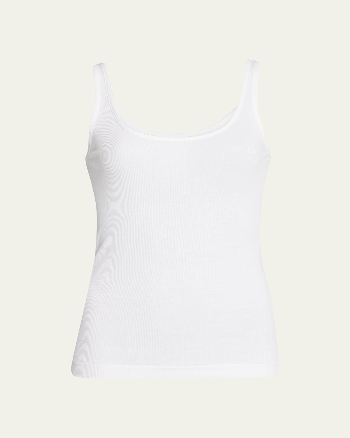 Womens Rib-Knit Cotton-Blend Tank Top product image