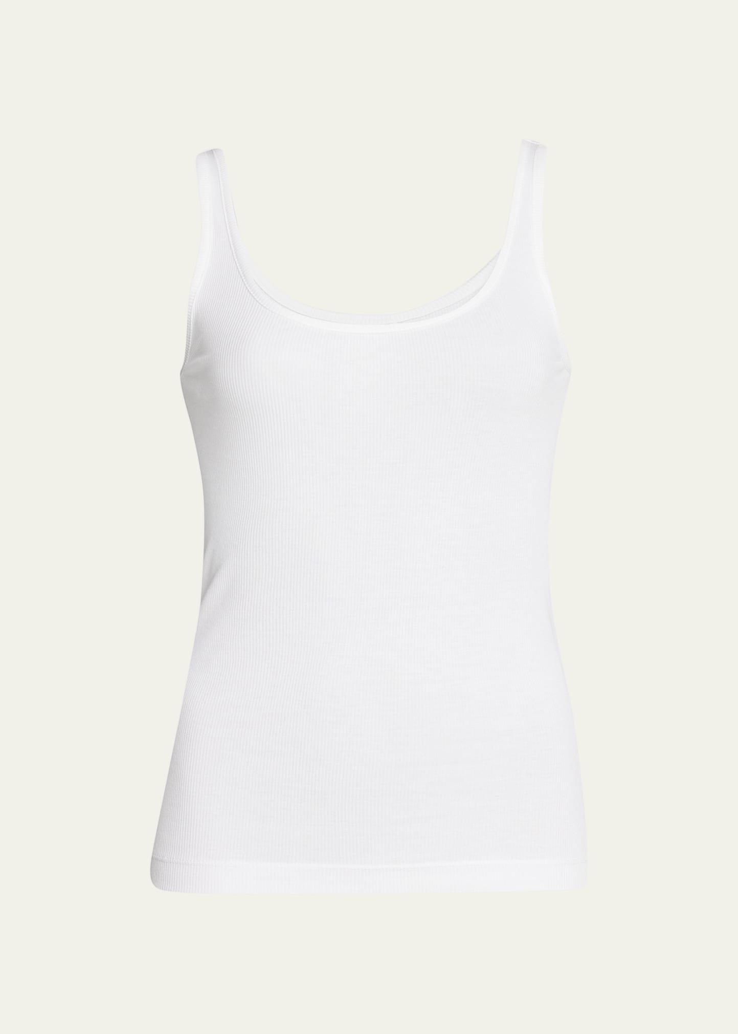 Womens Rib-Knit Cotton-Blend Tank Top Product Image