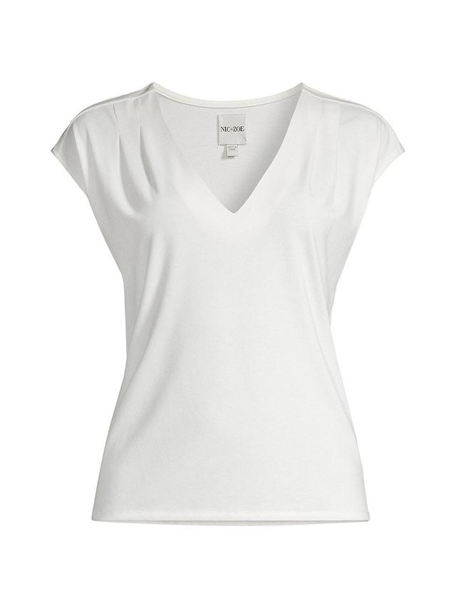 Womens Polished Jersey V-Neck Top Product Image