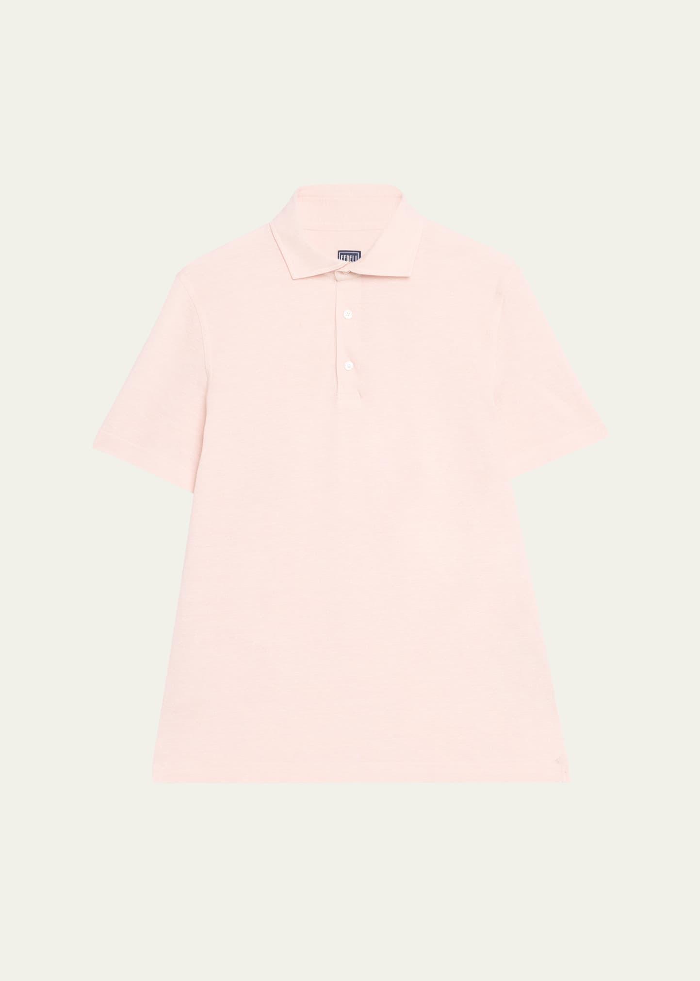 Mens Linen-Cotton Pique Polo Shirt Product Image