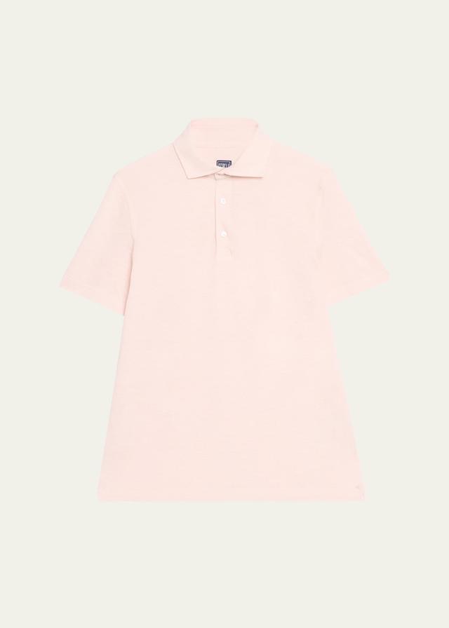 Mens Linen-Cotton Pique Polo Shirt Product Image