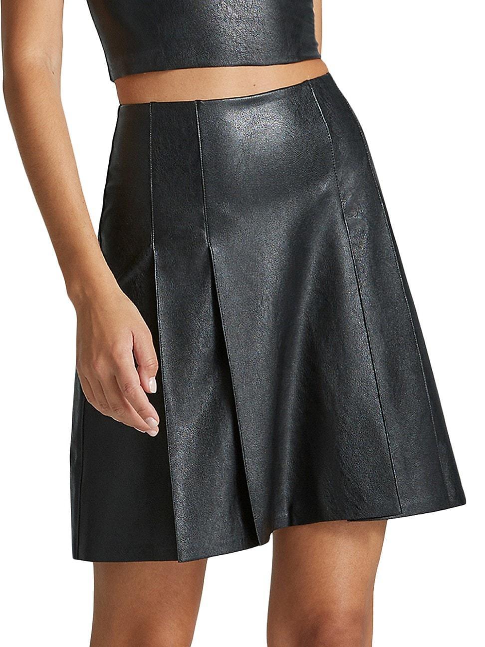 Commando Faux Leather Pleated Mini Skirt Women's Skirt Product Image