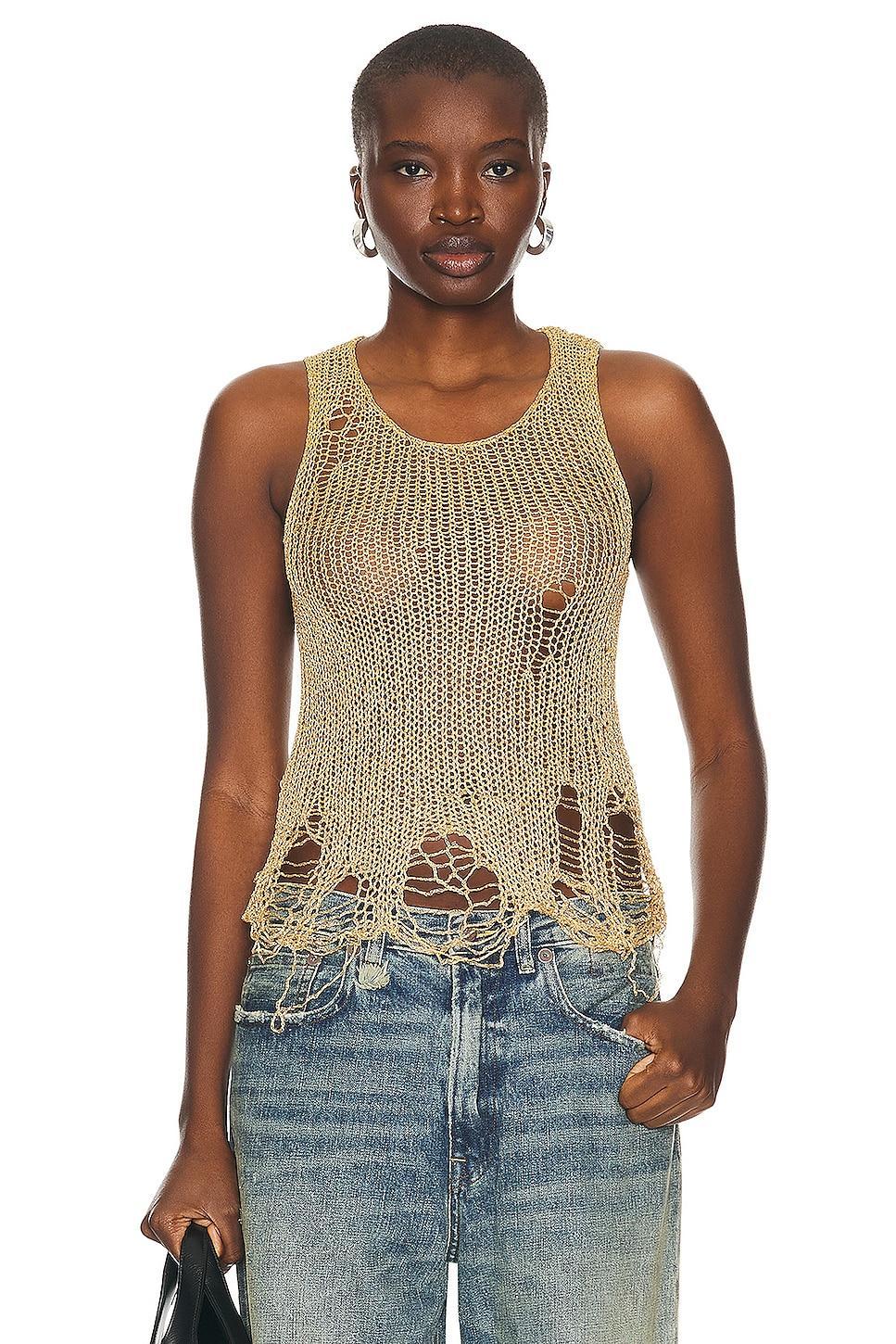 R13 Destroyed Shimmer Knit Tank Product Image