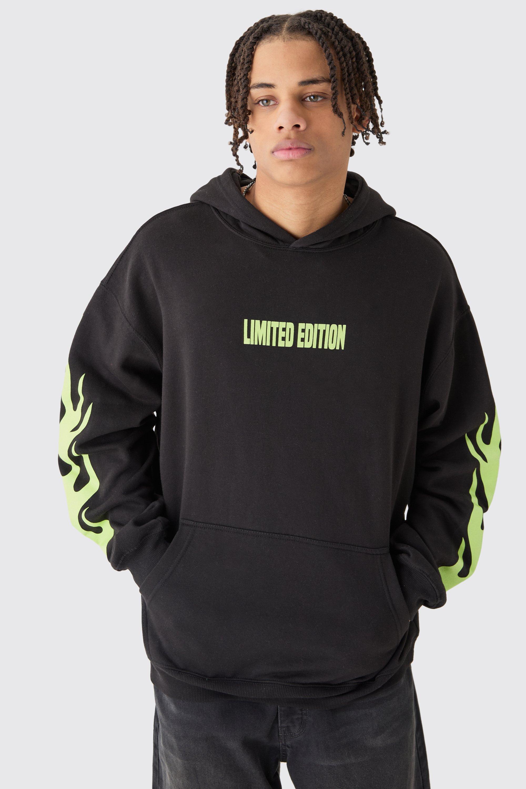 Oversized Limited Edition Flame Hoodie | boohooMAN USA Product Image