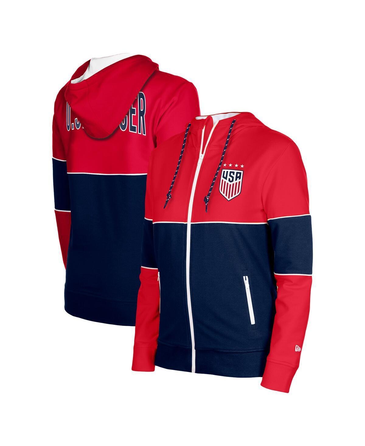 Womens 5th & Ocean by New Era Navy Uswnt Active Stretch Fleece Full-Zip Hoodie Jacket Product Image