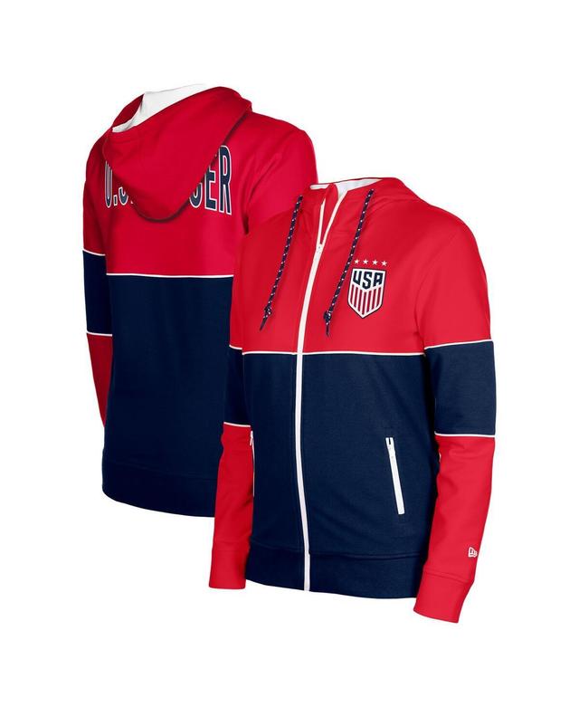 Womens 5th & Ocean by New Era Navy USWNT Active Stretch Fleece Full-Zip Hoodie Jacket Product Image